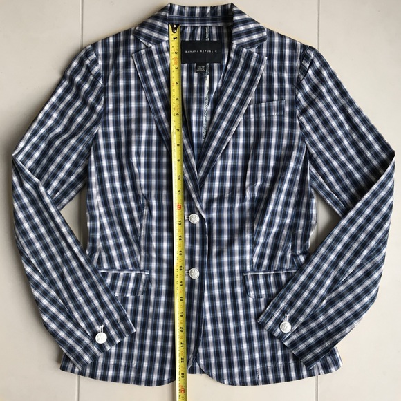 NEW Banana Republic Poplin Plaid Blazer - Picture 6 of 11
